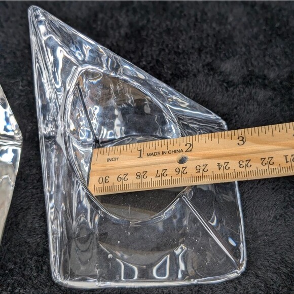 1960’s Pair of Nybro Sweden Volcano Crystal Candleholder Bookends - Picture 8 of 12